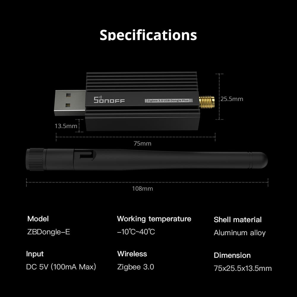 Sonoff Zigbee 3.0 USB Dongle Plus "E" – Home Assistant compatible